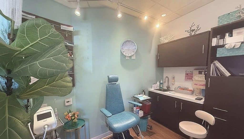 Inside the treatment room at Beauty Solutions Med Spa