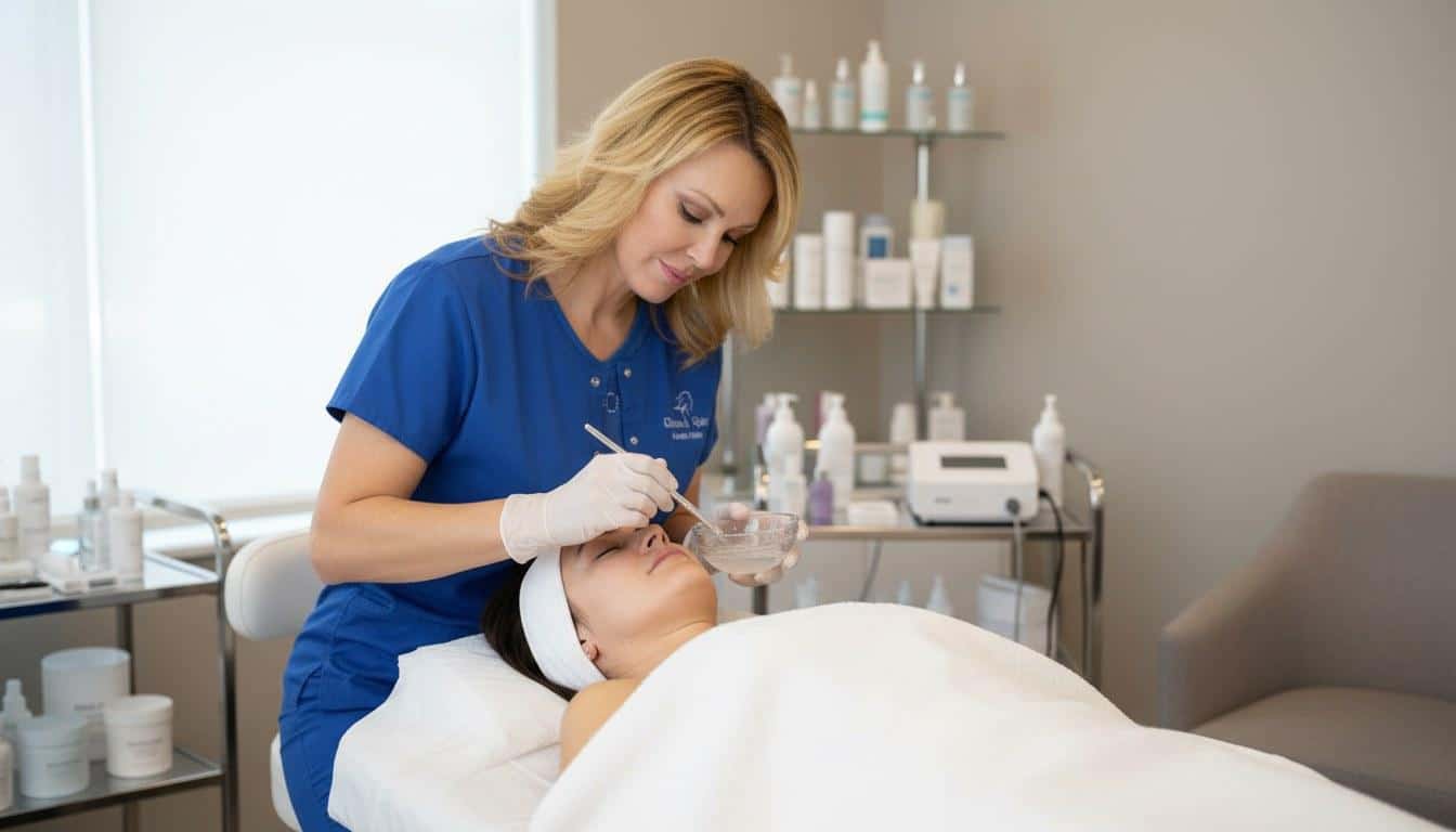 A chemical peels treatment at Beauty Solutions Med Spa