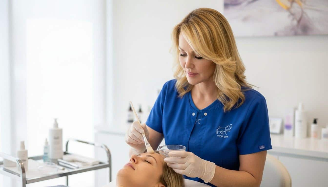 A chemical peels treatment at Beauty Solutions Med Spa