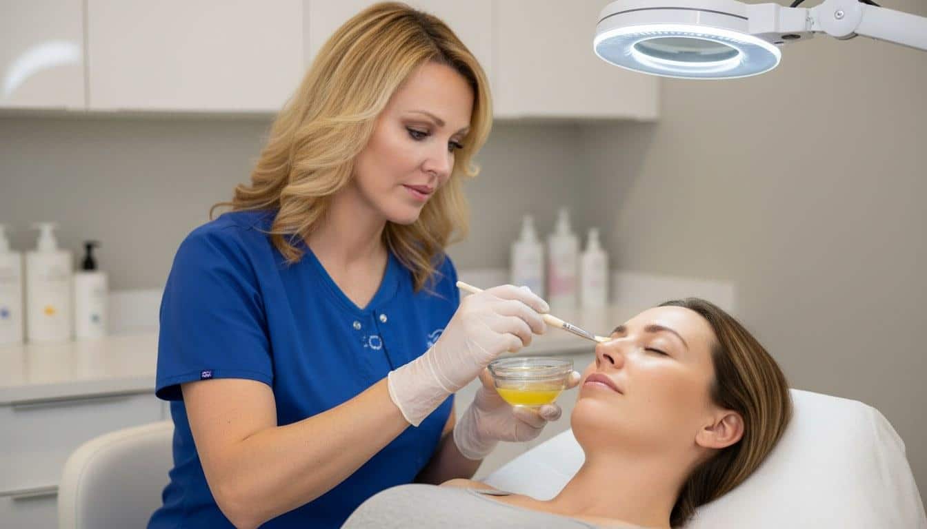 A chemical peels treatment at Beauty Solutions Med Spa