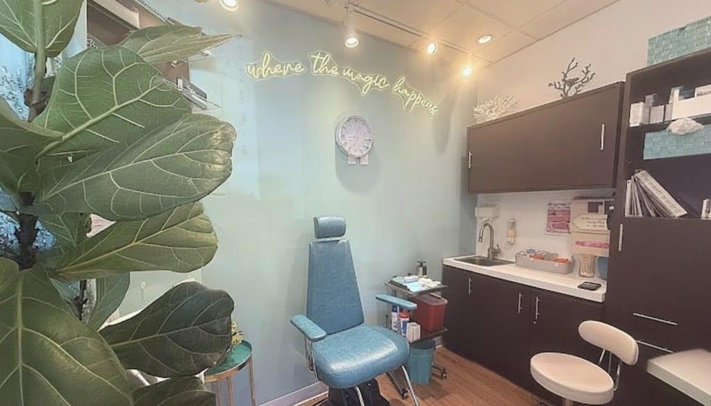 Inside the treatment room at Beauty Solutions Med Spa in Woodland Hills