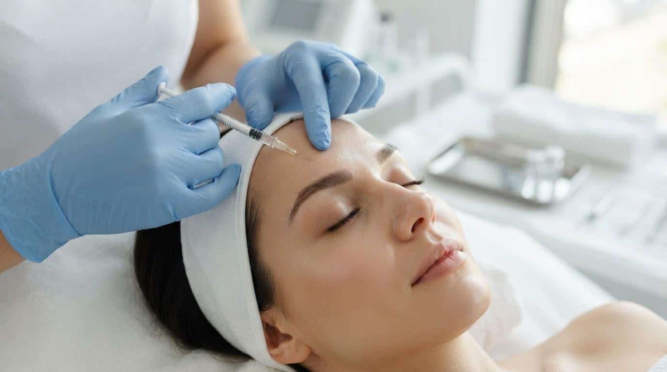 Close-up of a botox treatment at Beauty Solutions Med Spa