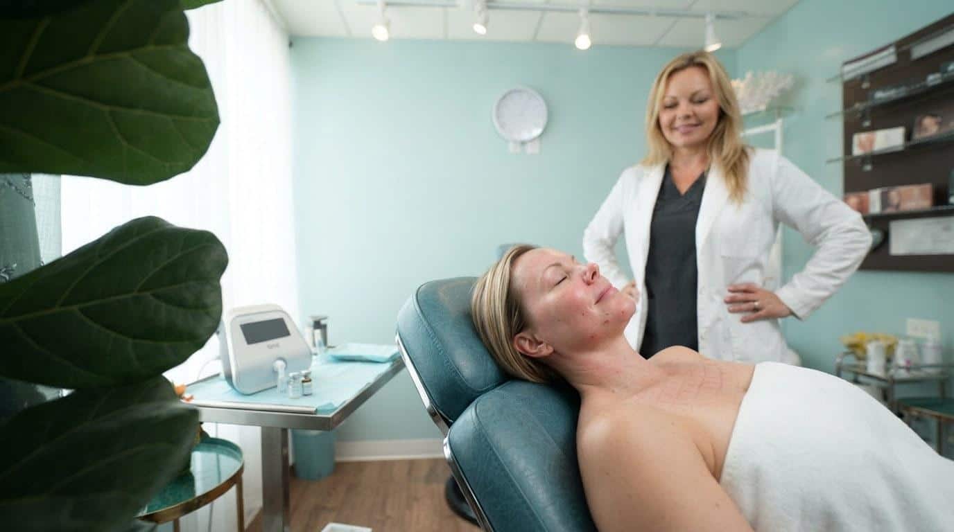 A microneedling treatment at Beauty Solutions Med Spa