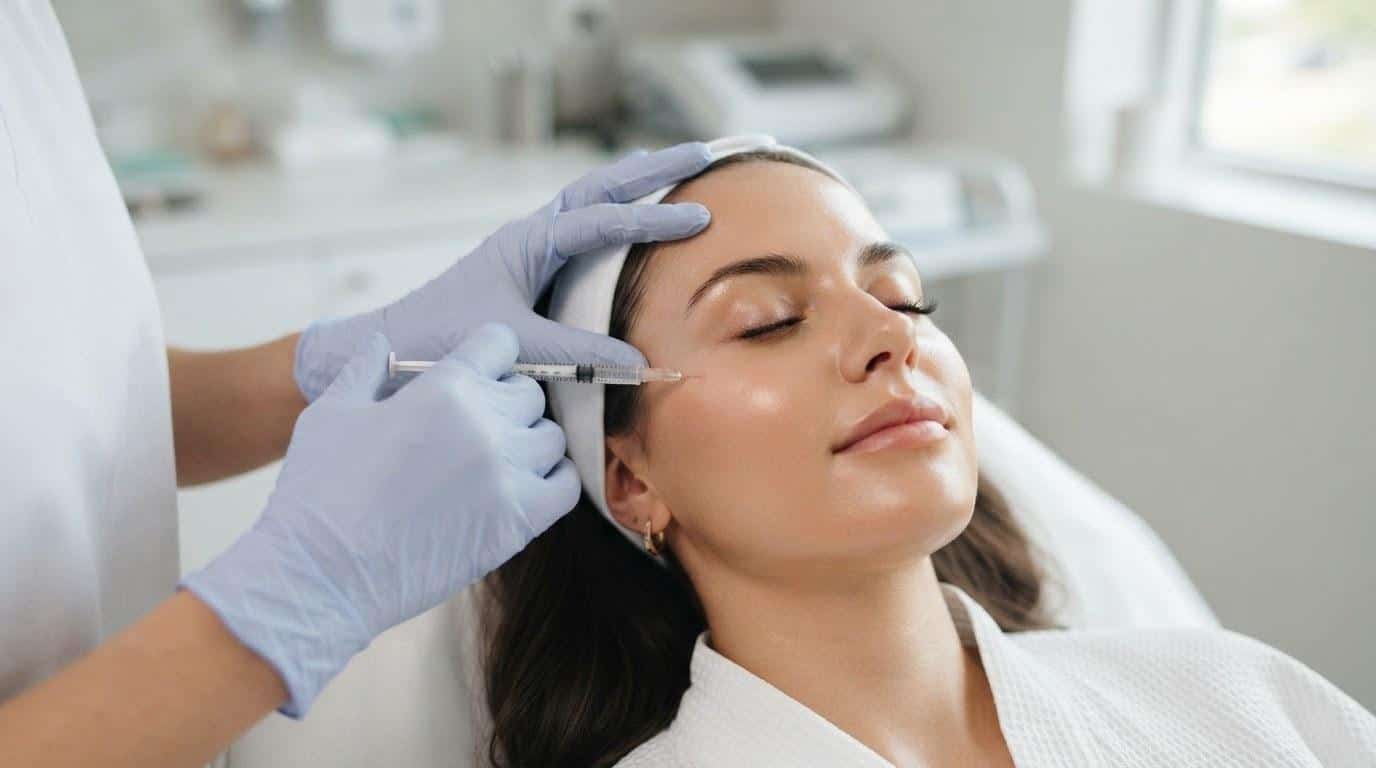 Close-up of a botox treatment at Beauty Solutions Med Spa