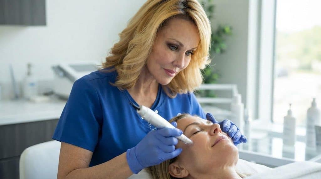 A microneedling treatment at Beauty Solutions Med Spa